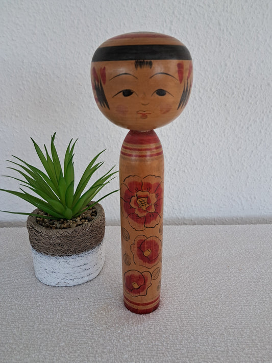 Traditional Vintage Nakanosawa/Tsuchiyu Kokeshi made by Honda Nobuo (1918-1995) - Made in 1974