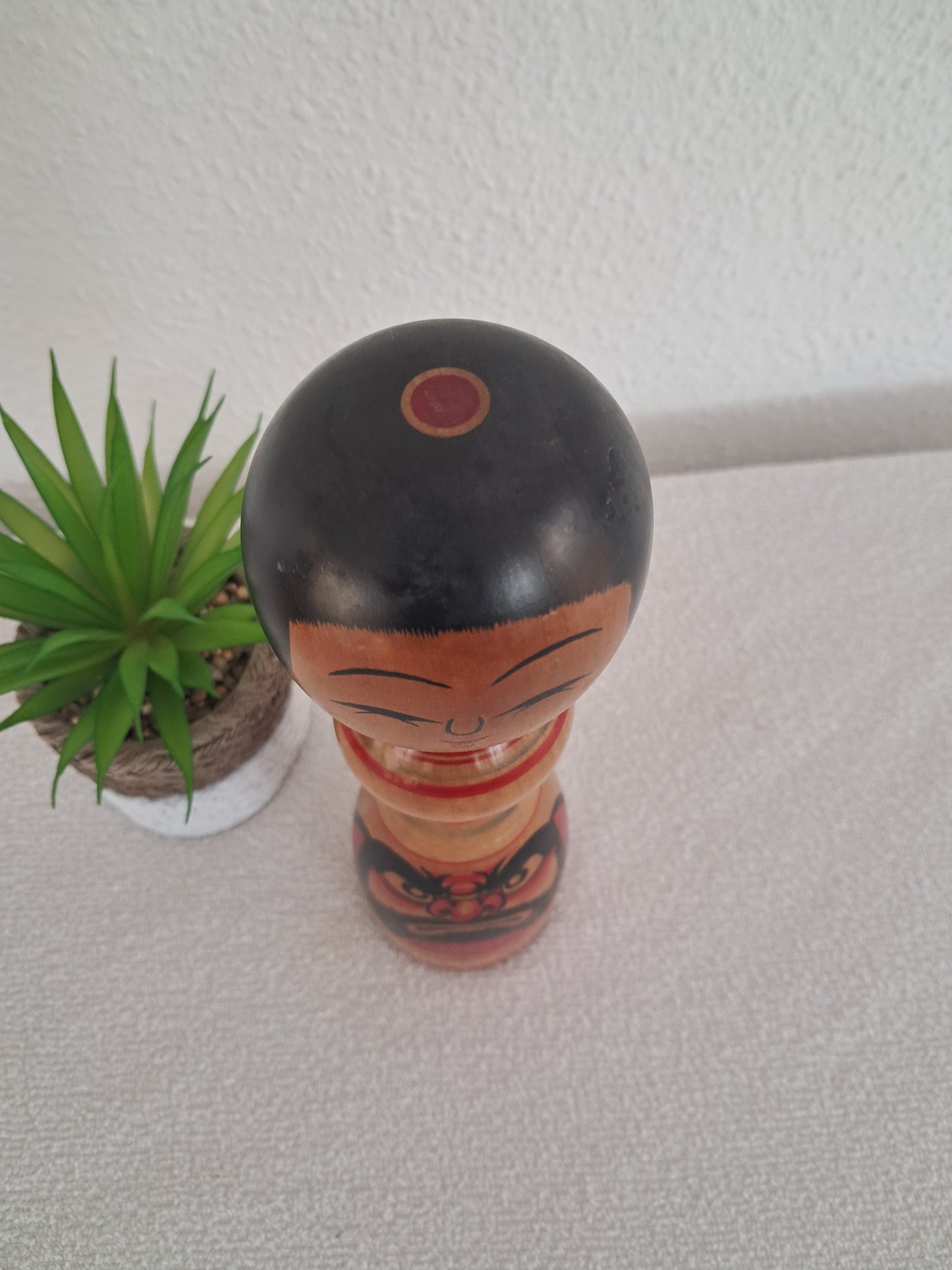 Vintage traditional Tsugaru Kokeshi made by Mori Shoichi (1954-）