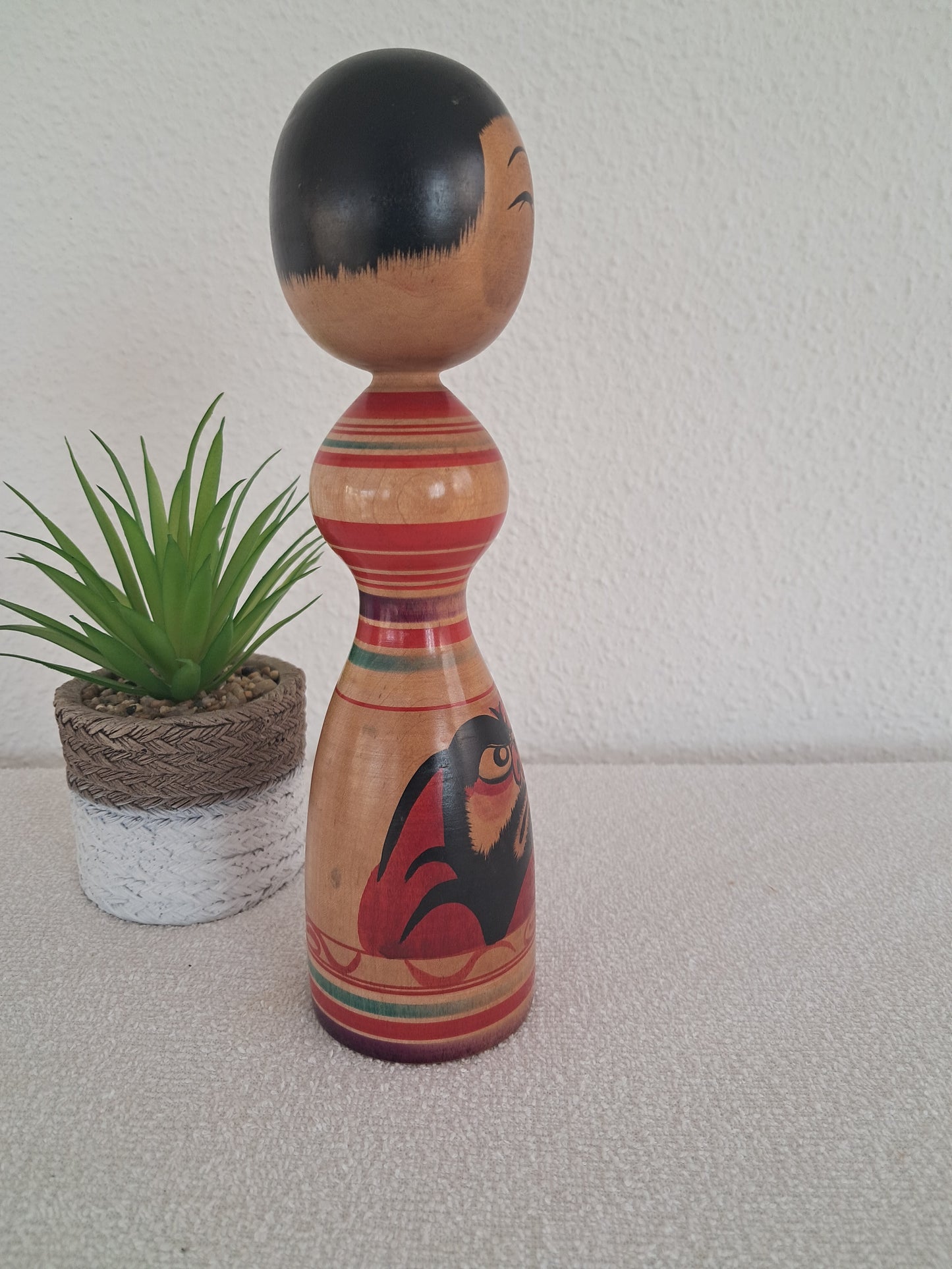 Vintage traditional Tsugaru Kokeshi made by Mori Shoichi (1954-）