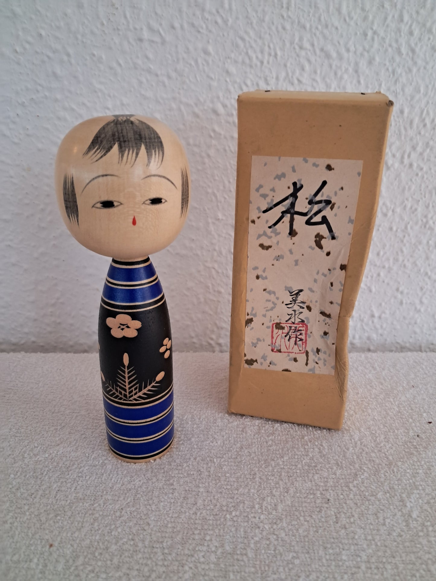 Vintage Rare creative blue kokeshi by Misui.