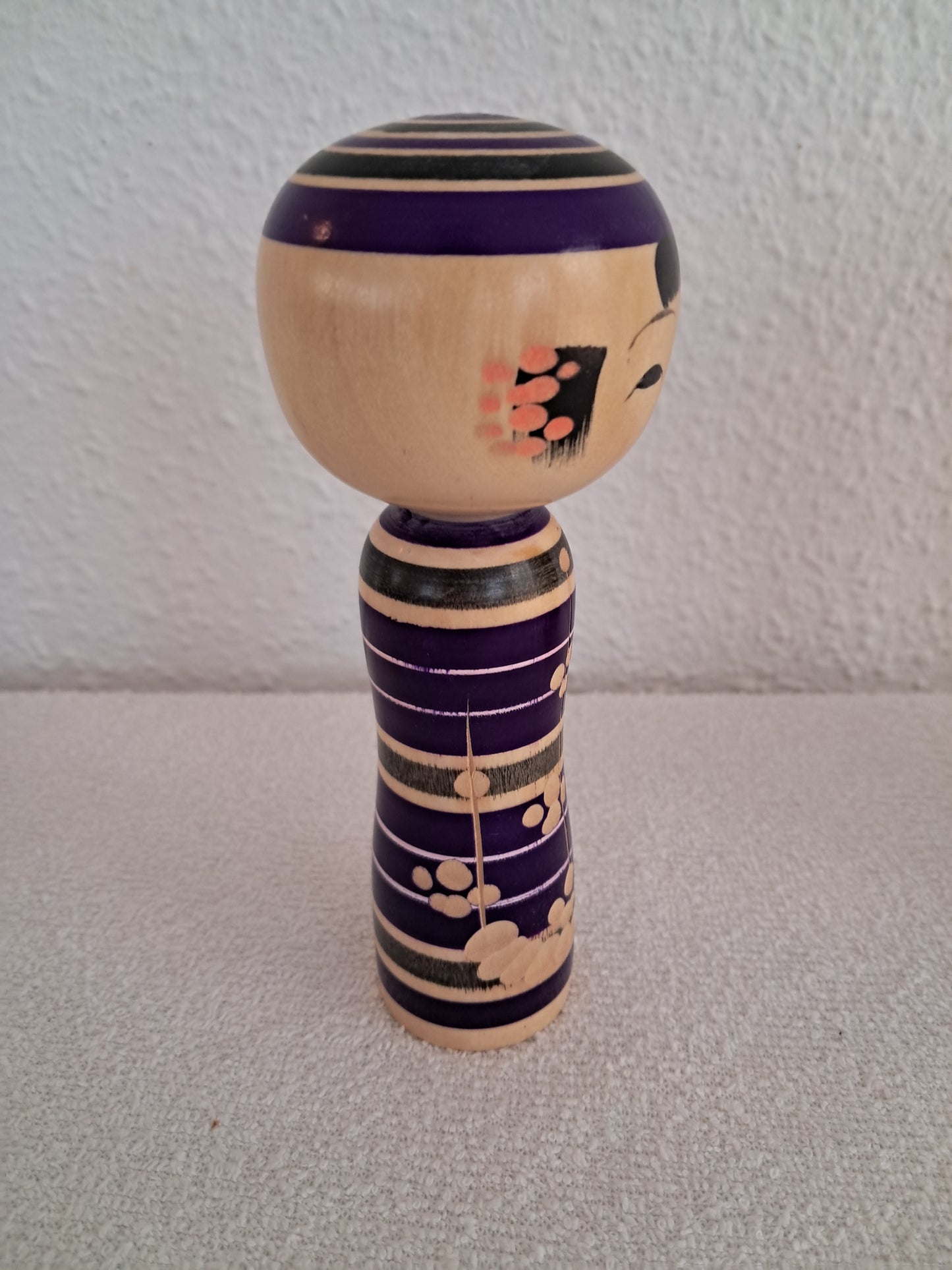 Vintage purple kokeshi by SASAKI KATSUMI