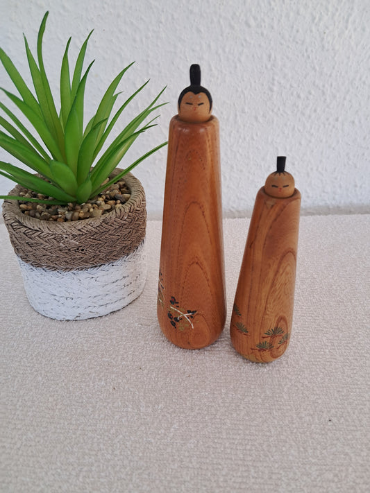 Vintage set Sosaku kokeshi made by Issetsu Kuribayashi (1924-2011)