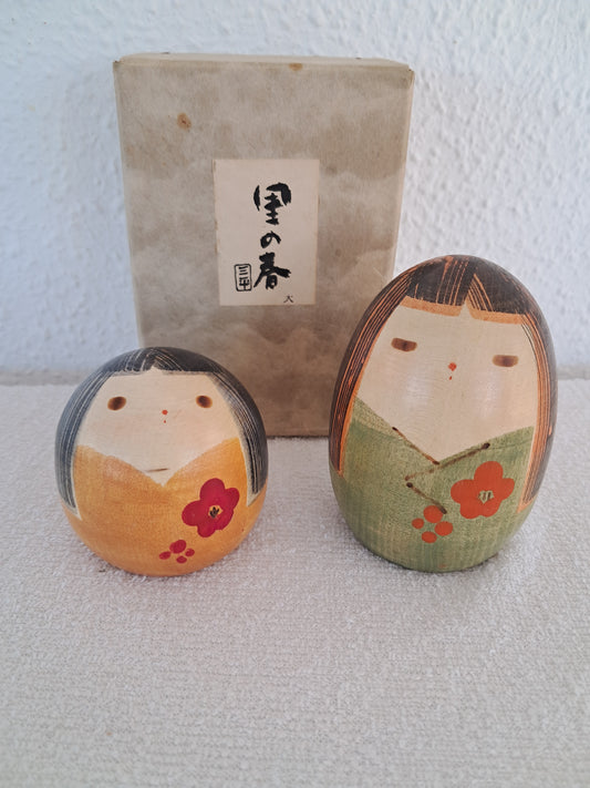 Vintage set Sosaku kokeshi by Sanpei Yamanaka (1926-2012)