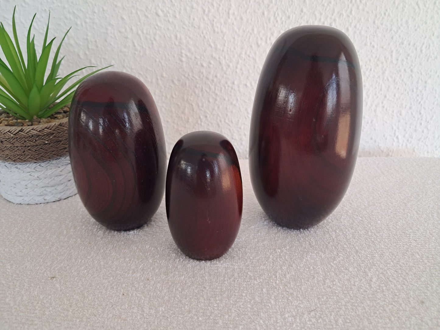 Set of 3 vintage Daruma kokeshi by Seifu Gono