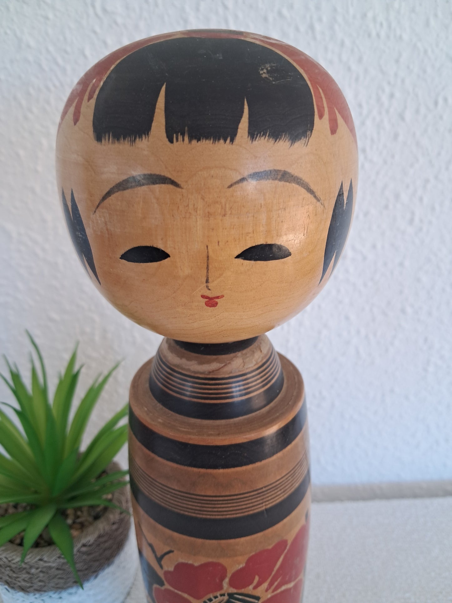 Vintage traditional kokeshi made by Yumiko - 1969