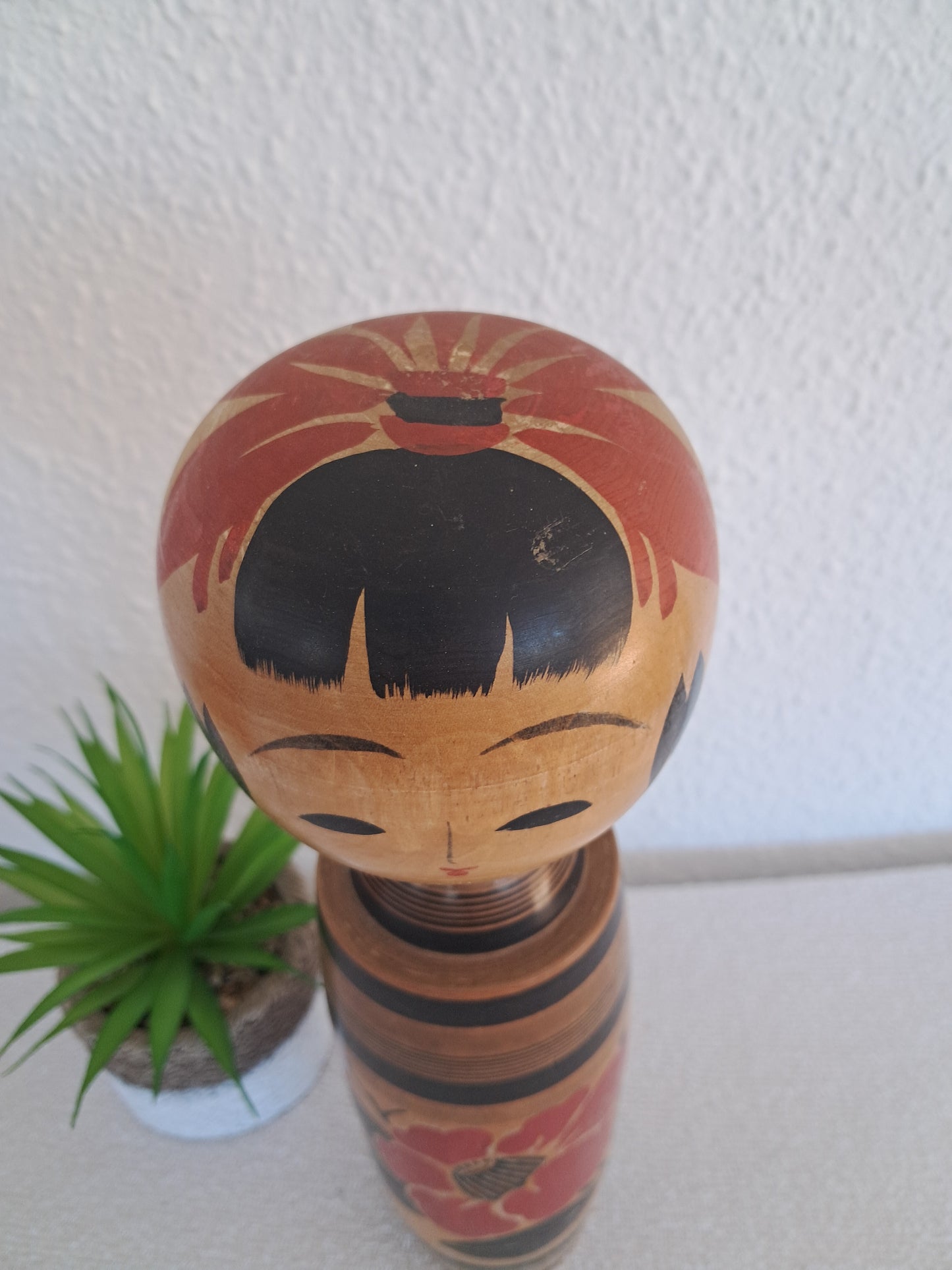 Vintage traditional kokeshi made by Yumiko - 1969