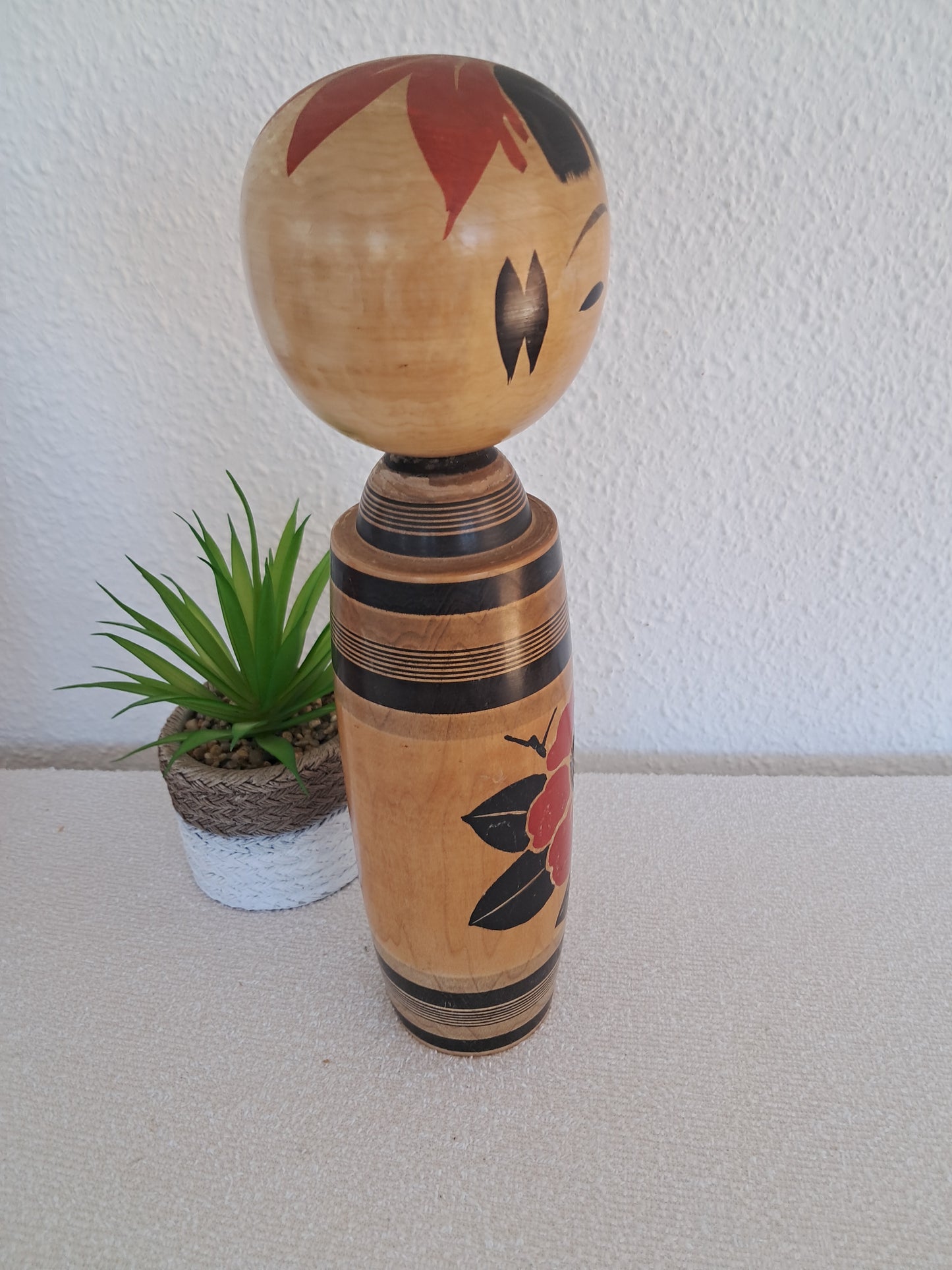 Vintage traditional kokeshi made by Yumiko - 1969