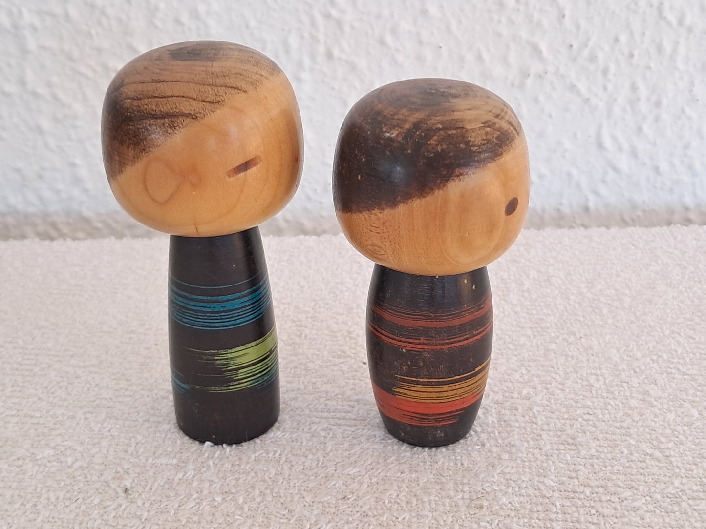 Beautiful vintage set creative kokeshi made by Sanpei Yamanaka (1926-2012)