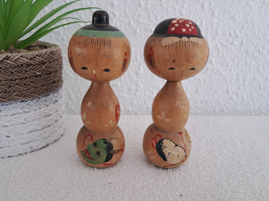 Vintage set creative kokeshi