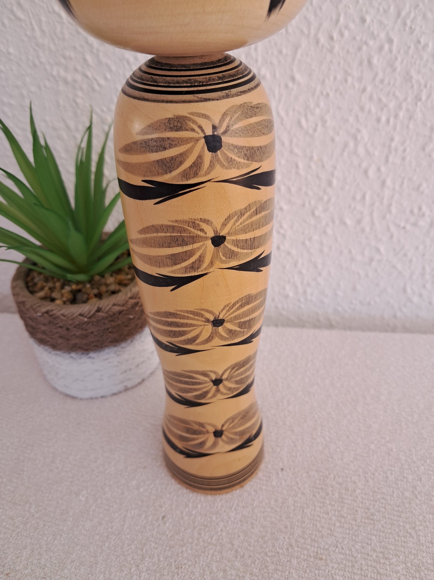 Vintage monochrome traditional kokeshi