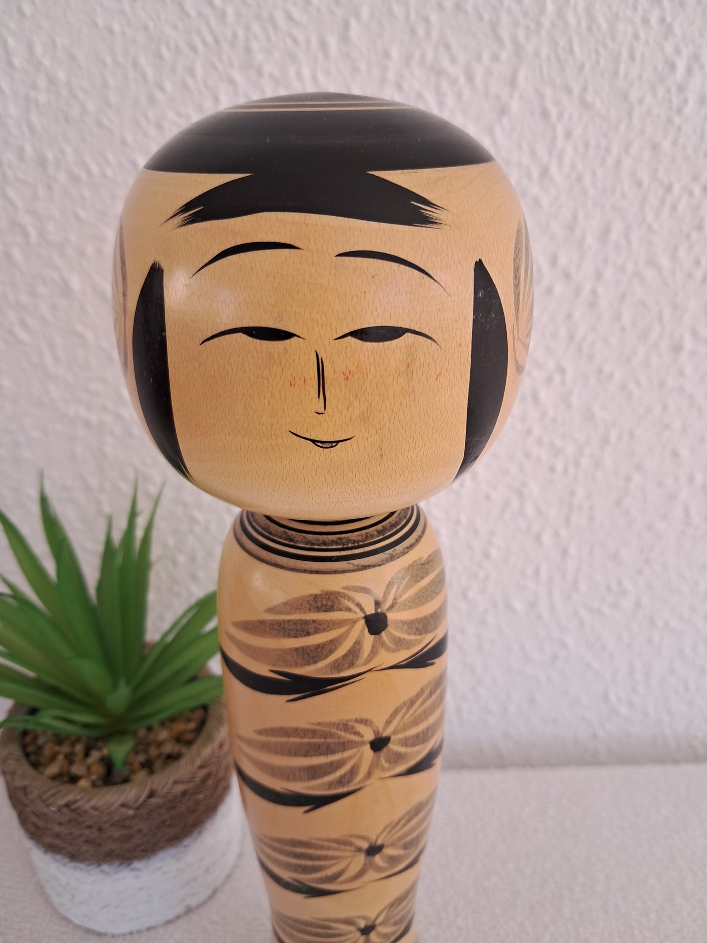 Vintage monochrome traditional kokeshi