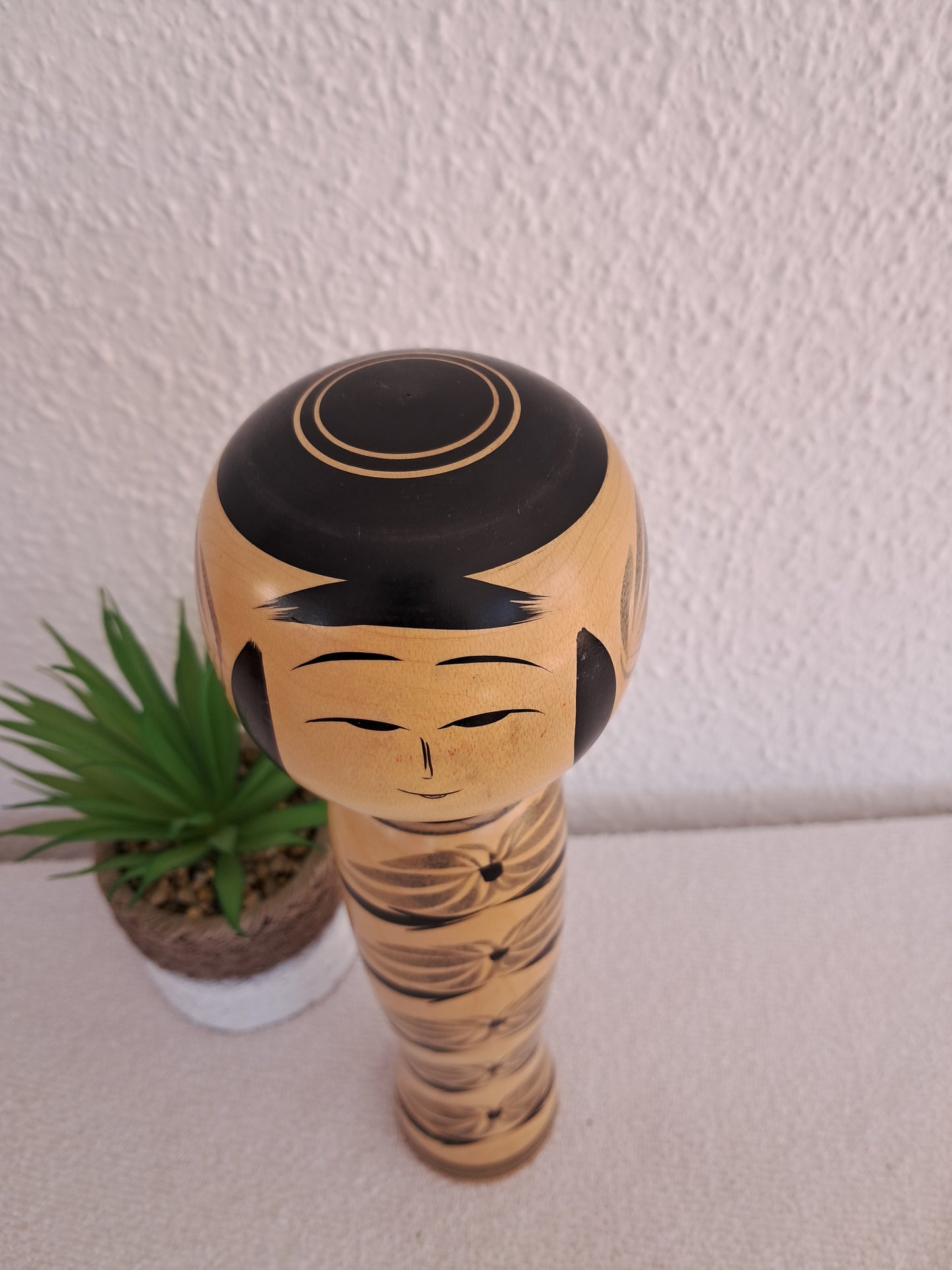 Vintage monochrome traditional kokeshi