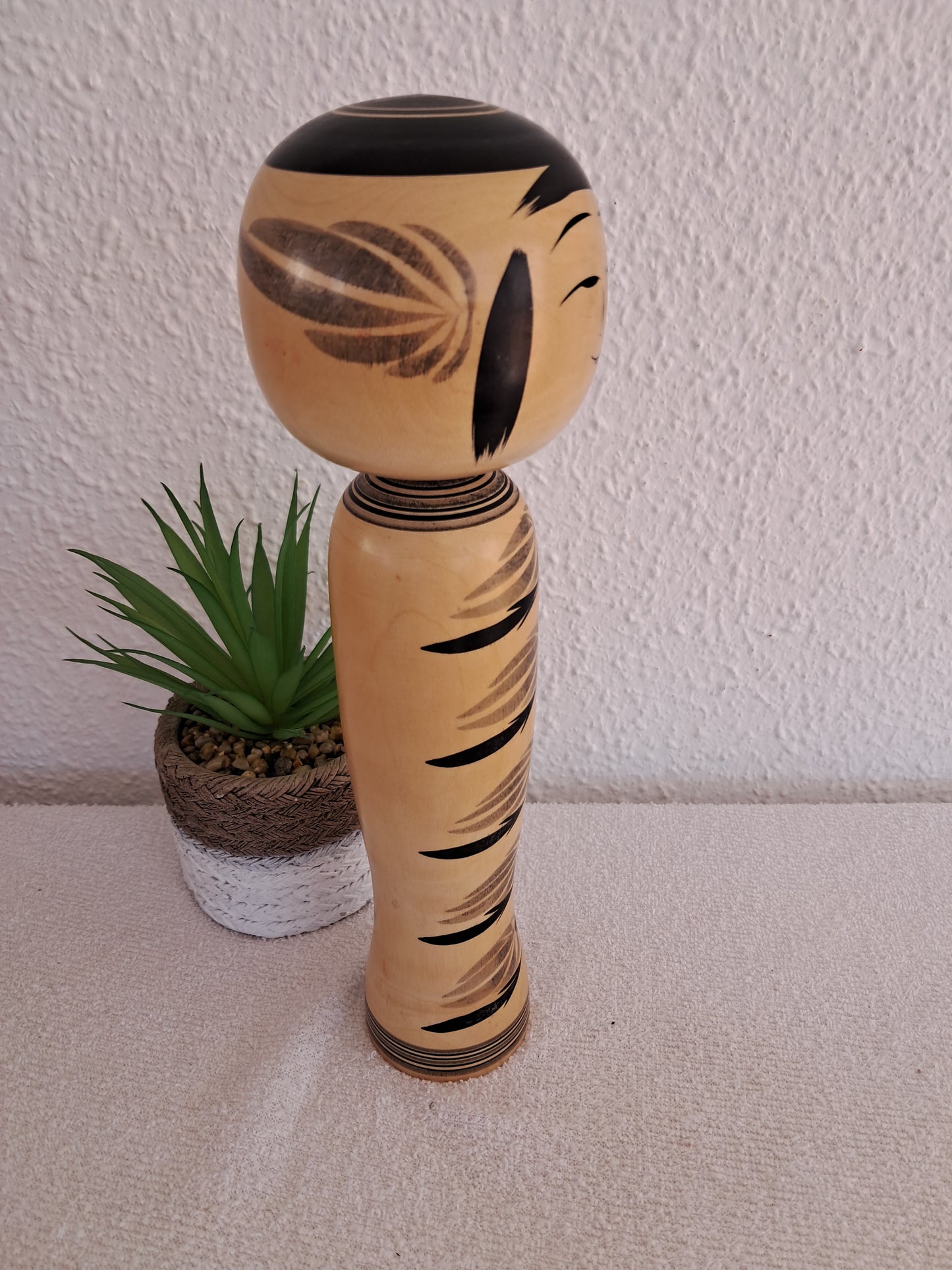 Vintage monochrome traditional kokeshi