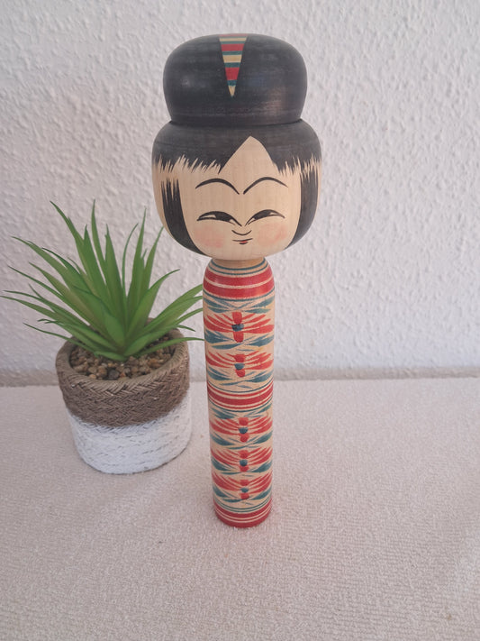 Vintage Hijiori kokeshi by Kobayashi Sadao (1933-2020)