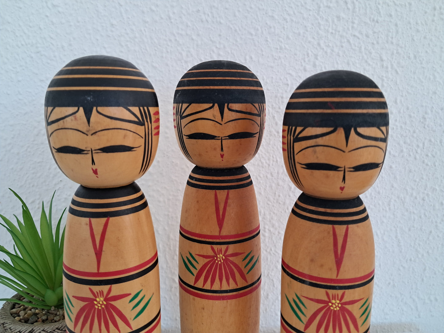 Vintage set of traditional kokeshi by Jiryo Kobo atelier