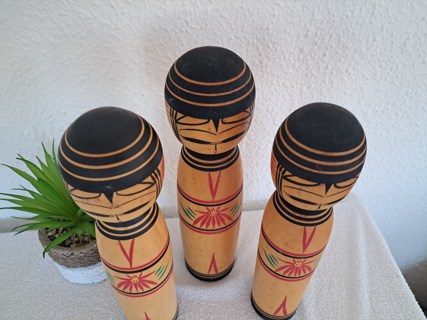 Vintage set of traditional kokeshi by Jiryo Kobo atelier