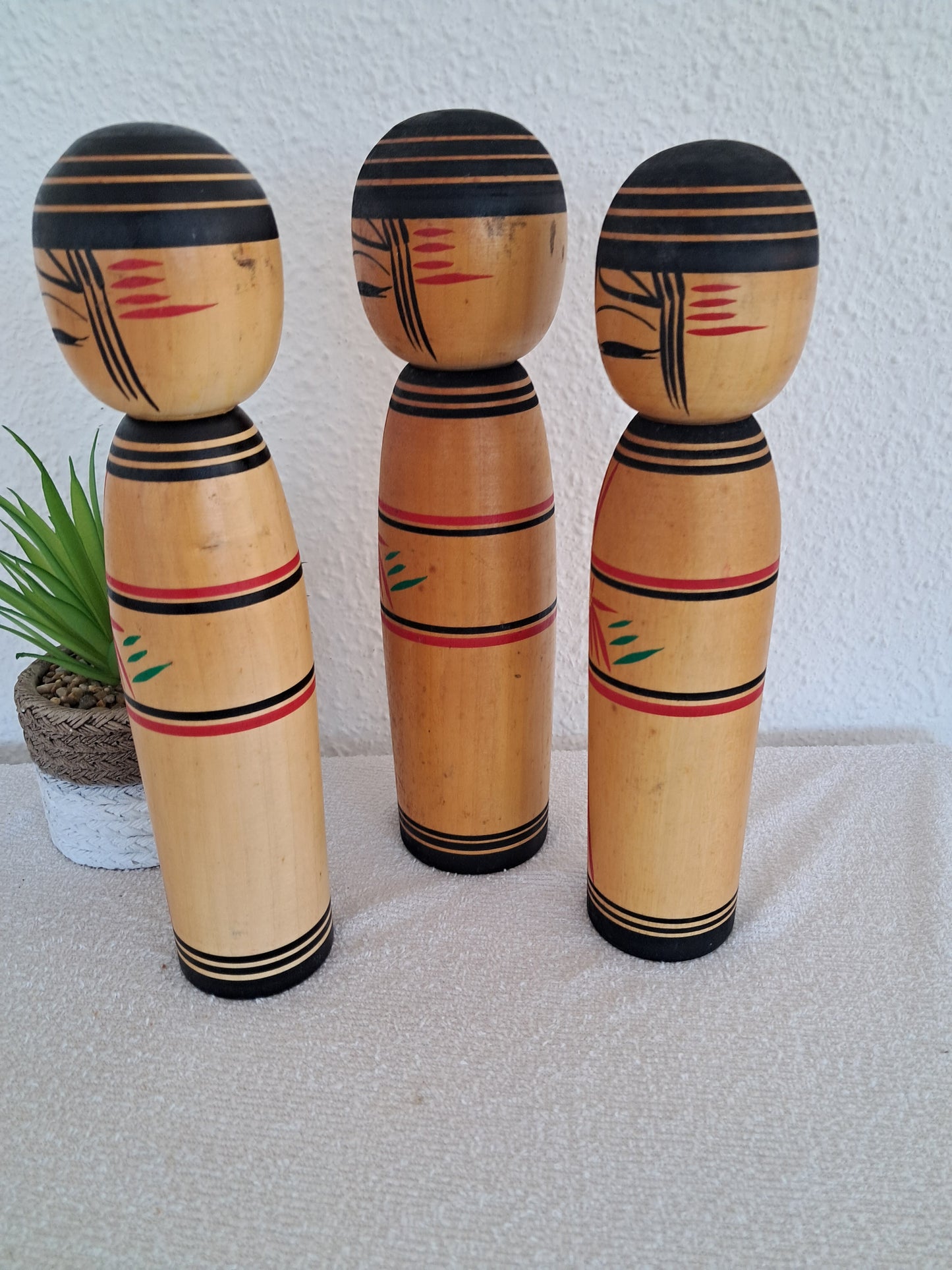 Vintage set of traditional kokeshi by Jiryo Kobo atelier