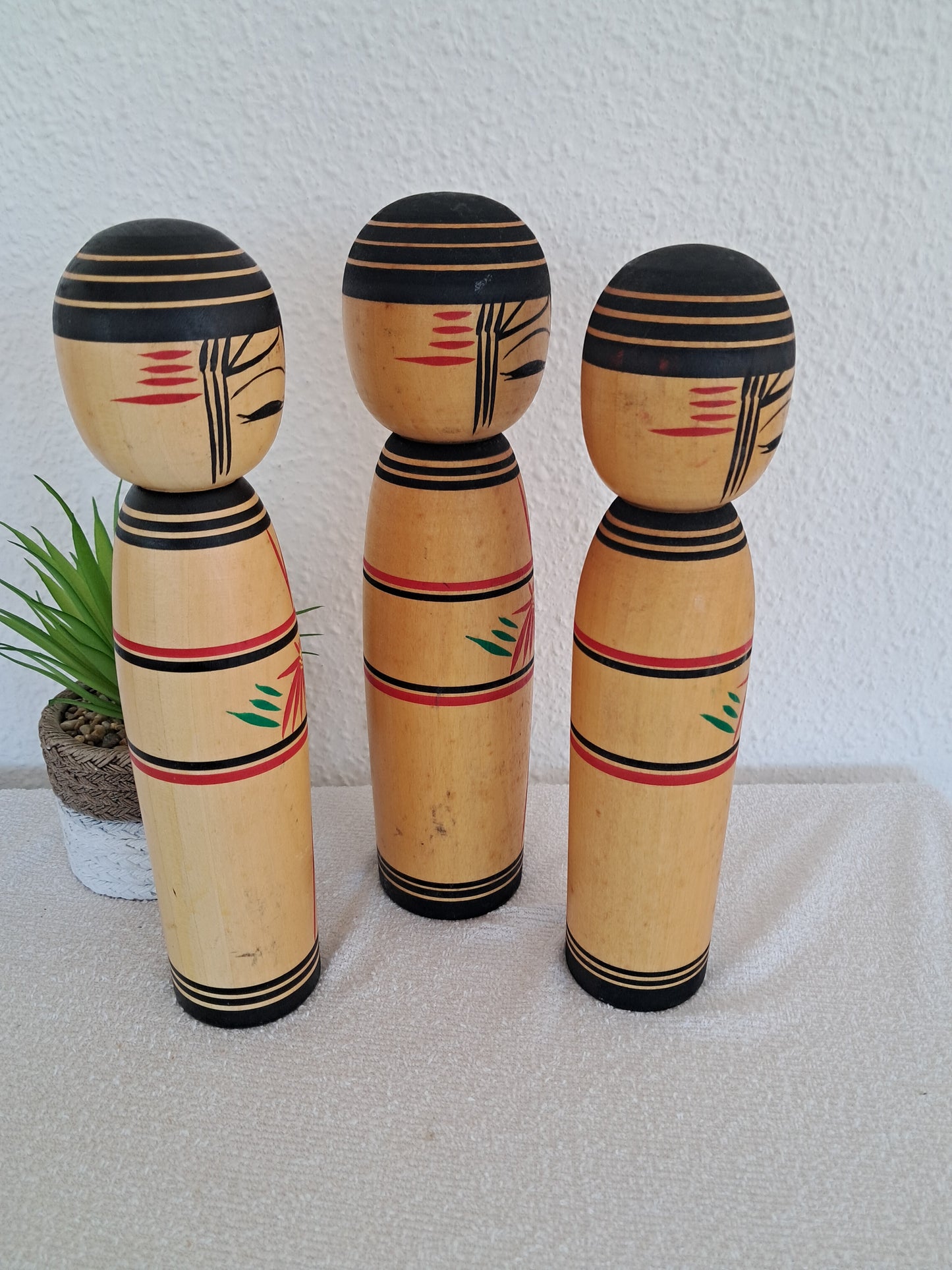 Vintage set of traditional kokeshi by Jiryo Kobo atelier