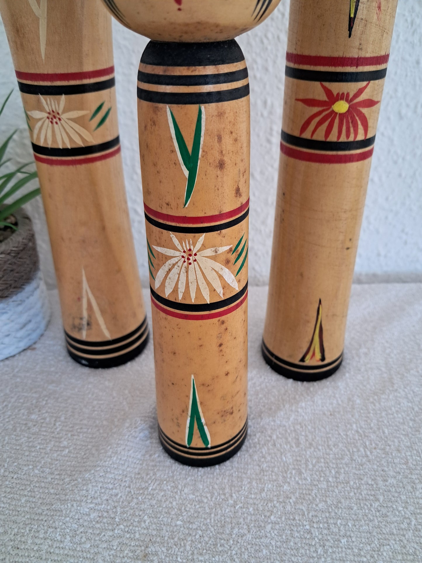 Vintage set traditional kokeshi by Jiryo Kobo atelier