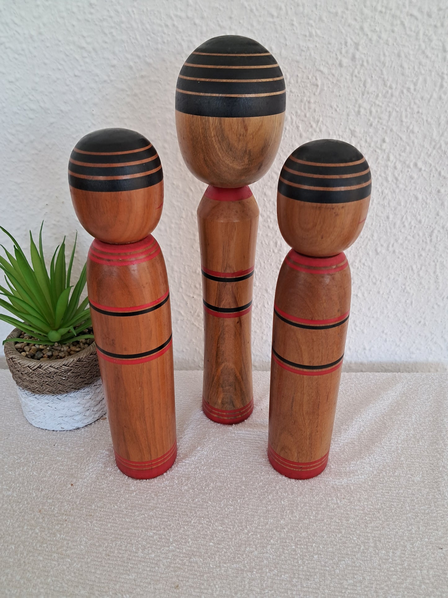 Vintage set traditional kokeshi by Jiryo Kobo Atelier