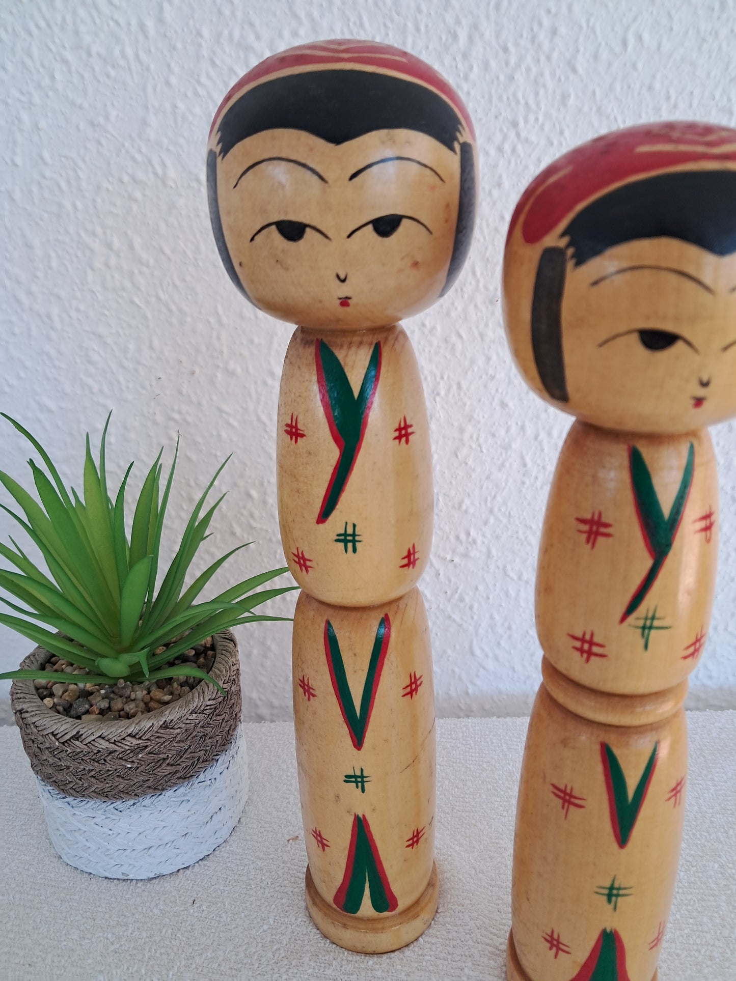 Vintage set traditional kokeshi by Jiryo Kobo atelier