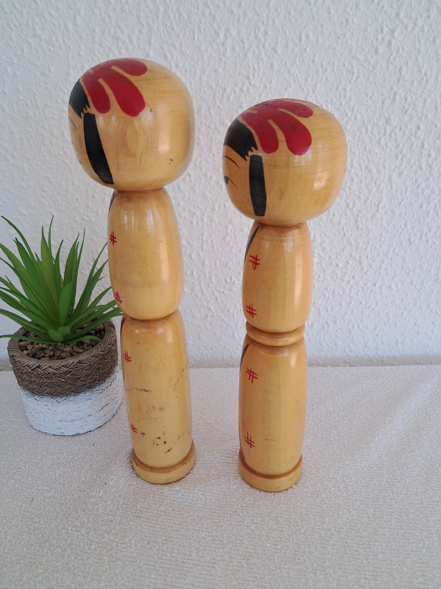 Vintage set traditional kokeshi by Jiryo Kobo atelier