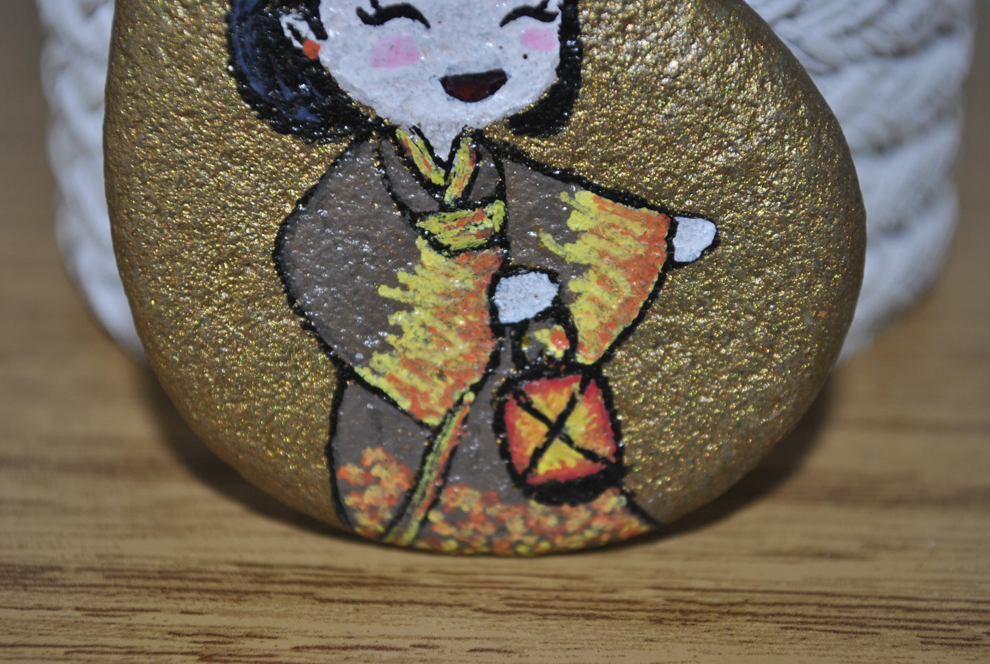 Kokeshi rock painting - Made by Adi Zozor