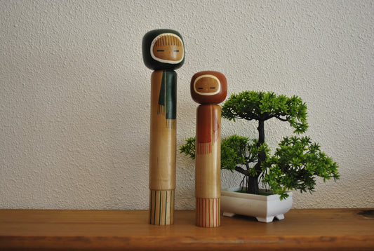 Vintage set Sosaku Kokeshi made by the Shozan Shido (1932-1995)