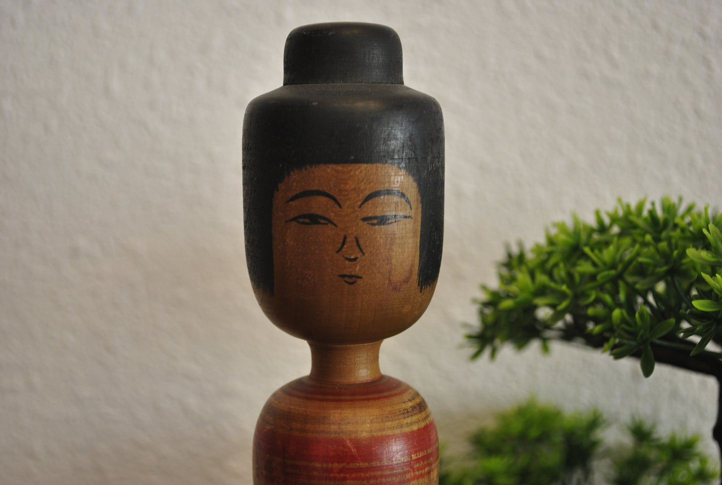 Vintage Tsugaro Kokeshi with Daruma made by Sato Zenji (1924-1985)