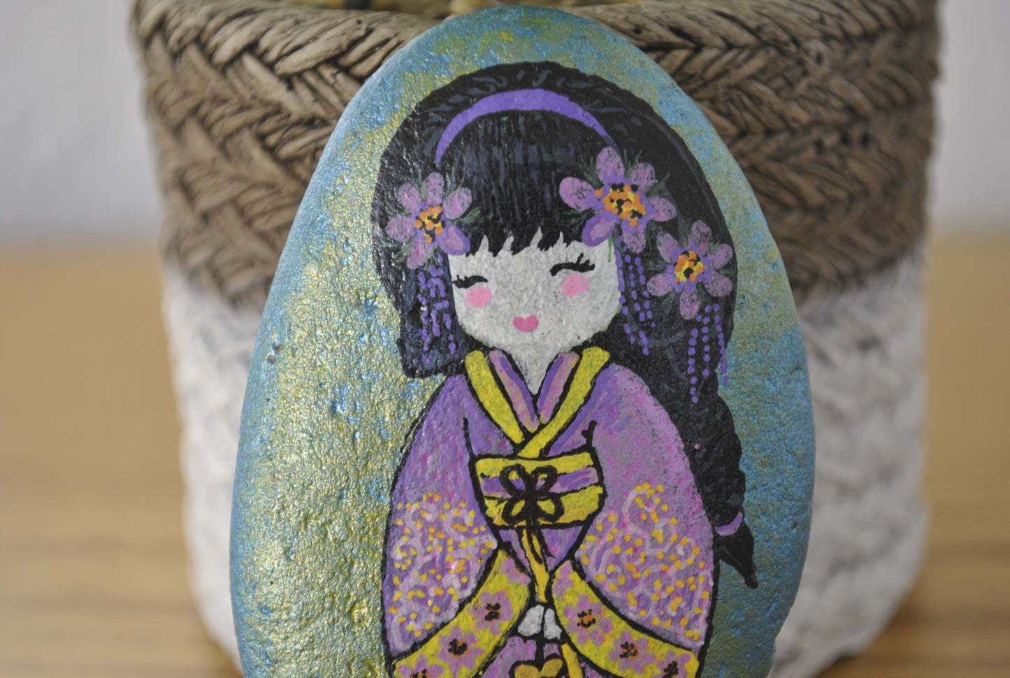 Kokeshi rock painting - Made by Adi Zozor