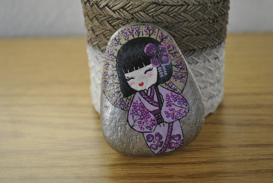 Kokeshi rock painting - Made by Adi Zozor