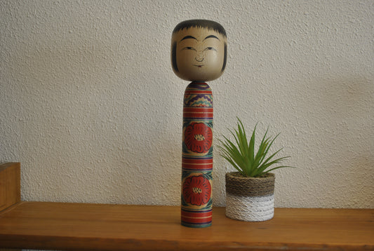 Vintage traditonal Hijori kokeshi made by Sato Bunkichi (1922-2008)