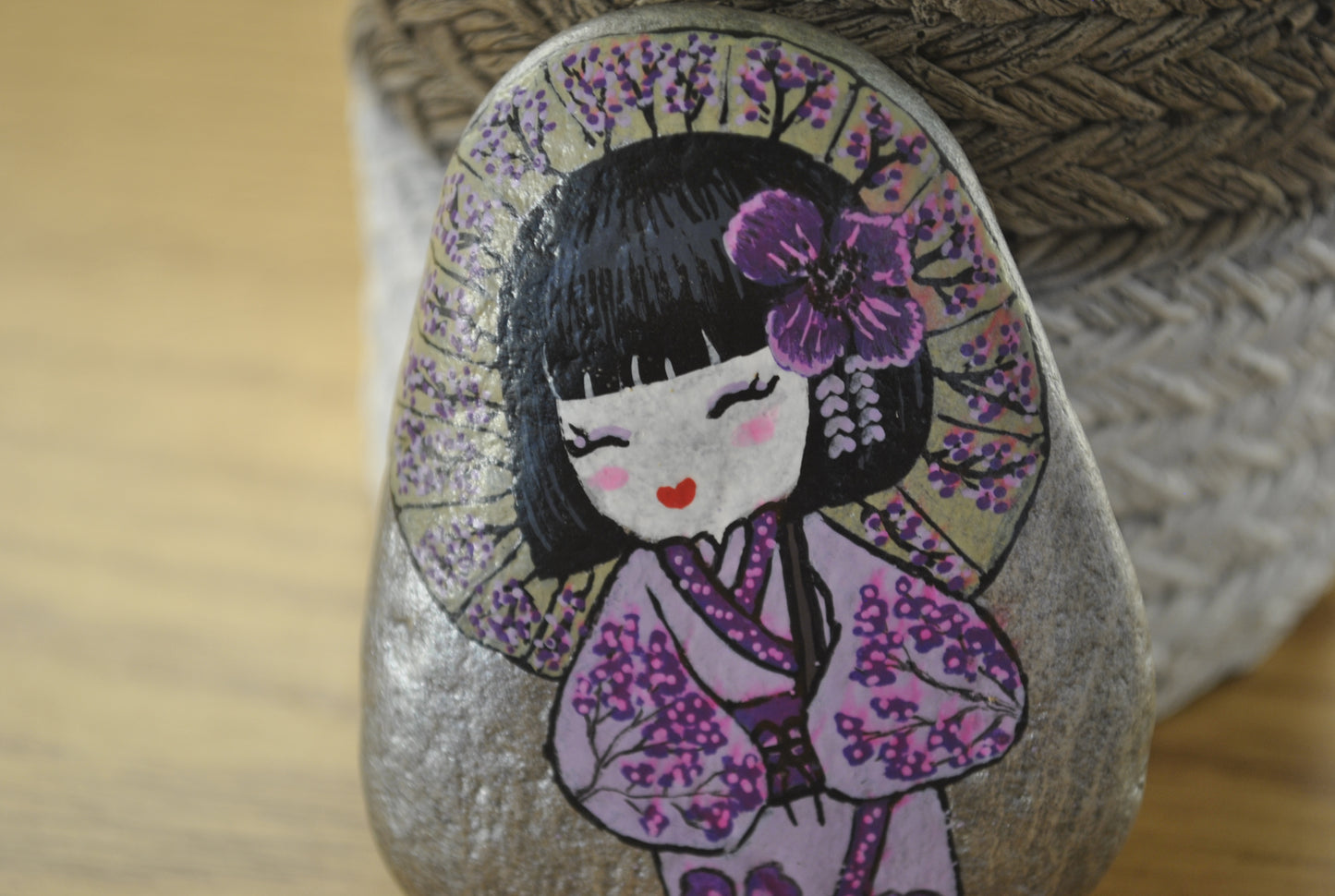 Kokeshi rock painting - Made by Adi Zozor