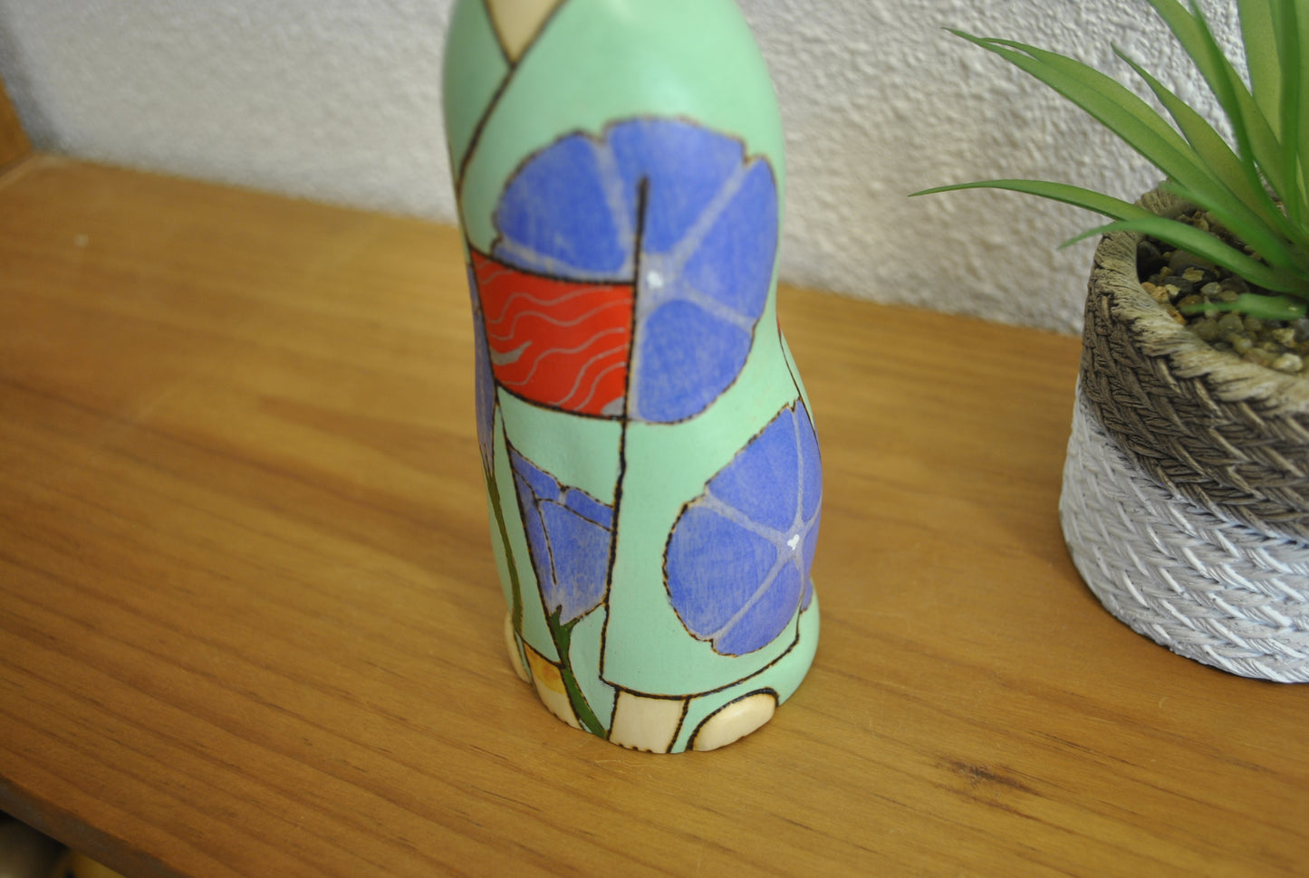 Unique Neko Kokeshi made by Oki Yasunobu (1955-)