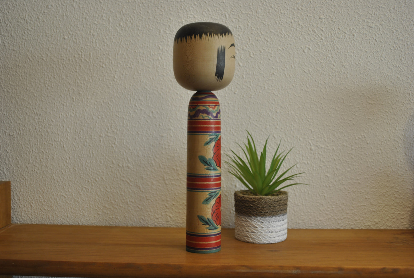 Vintage traditonal Hijori kokeshi made by Sato Bunkichi (1922-2008)