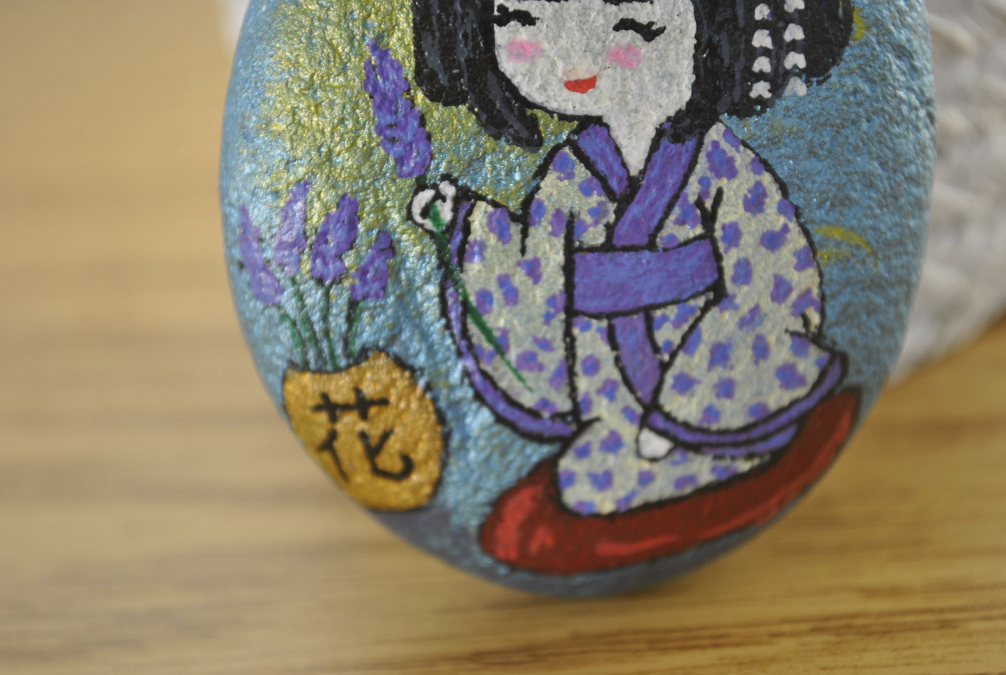 Kokeshi rock painting - Made by Adi Zozor