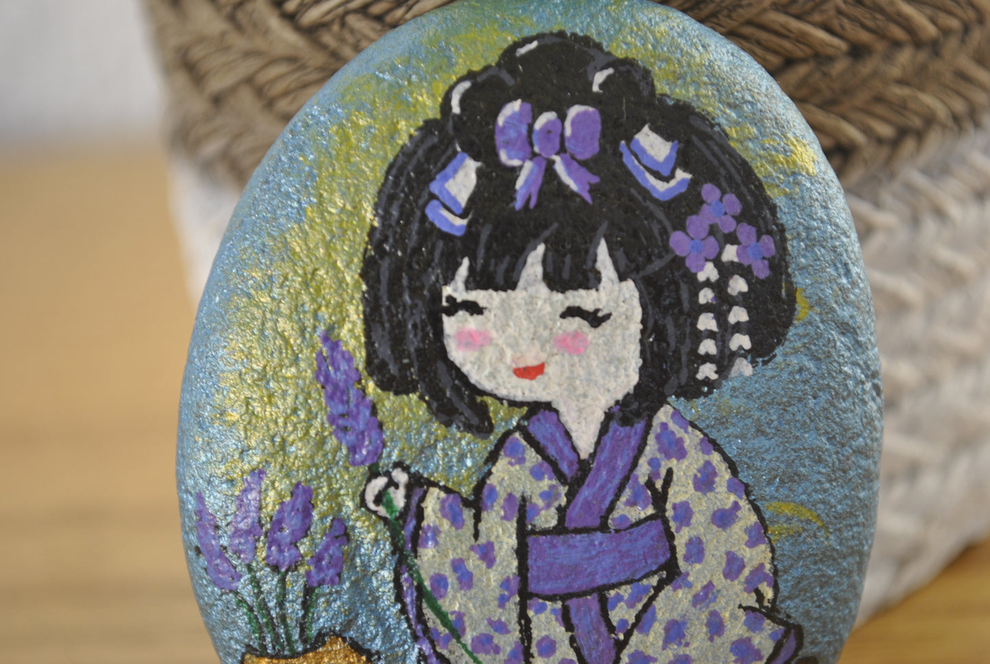 Kokeshi rock painting - Made by Adi Zozor