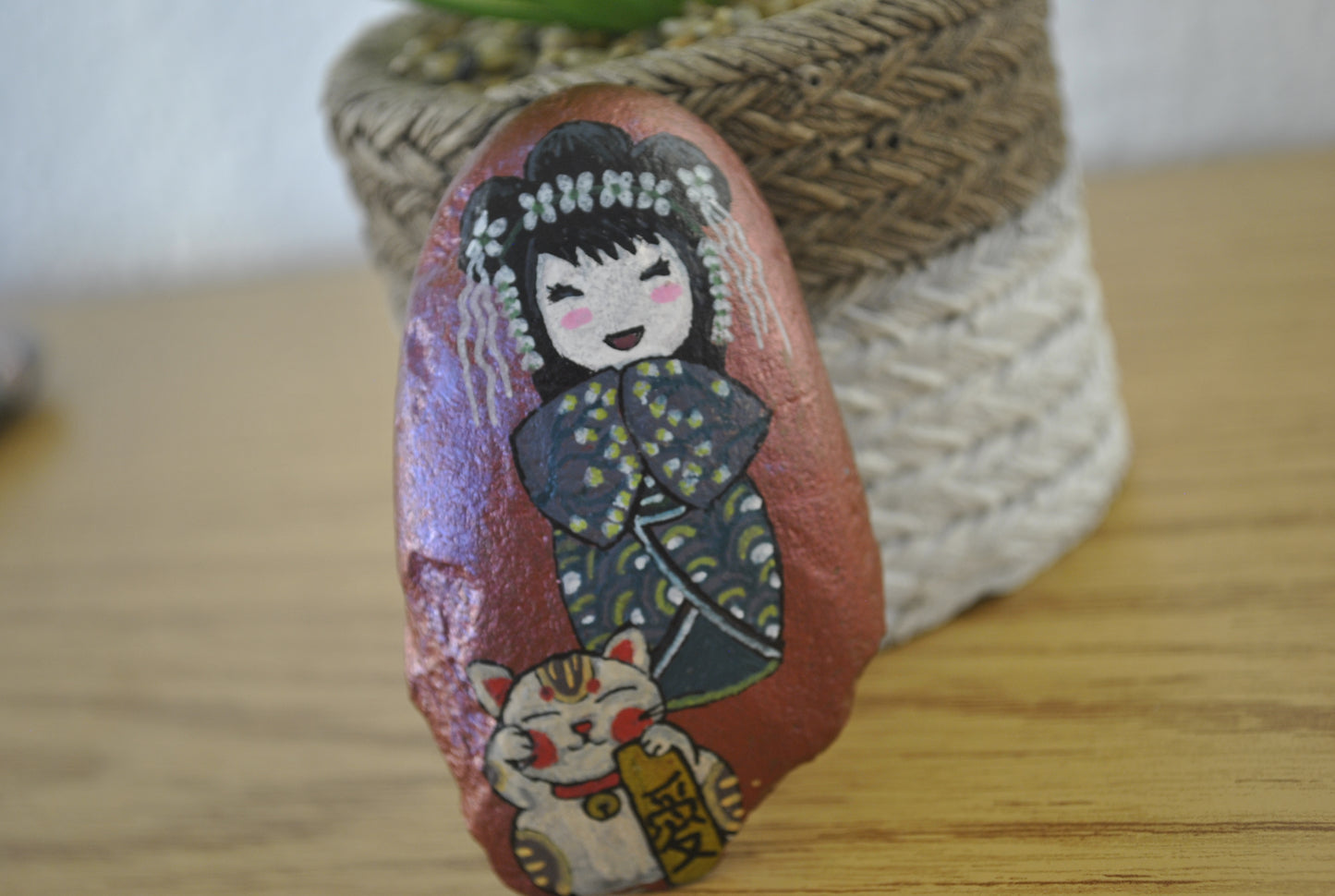 Kokeshi rock painting - Made by Adi Zozor