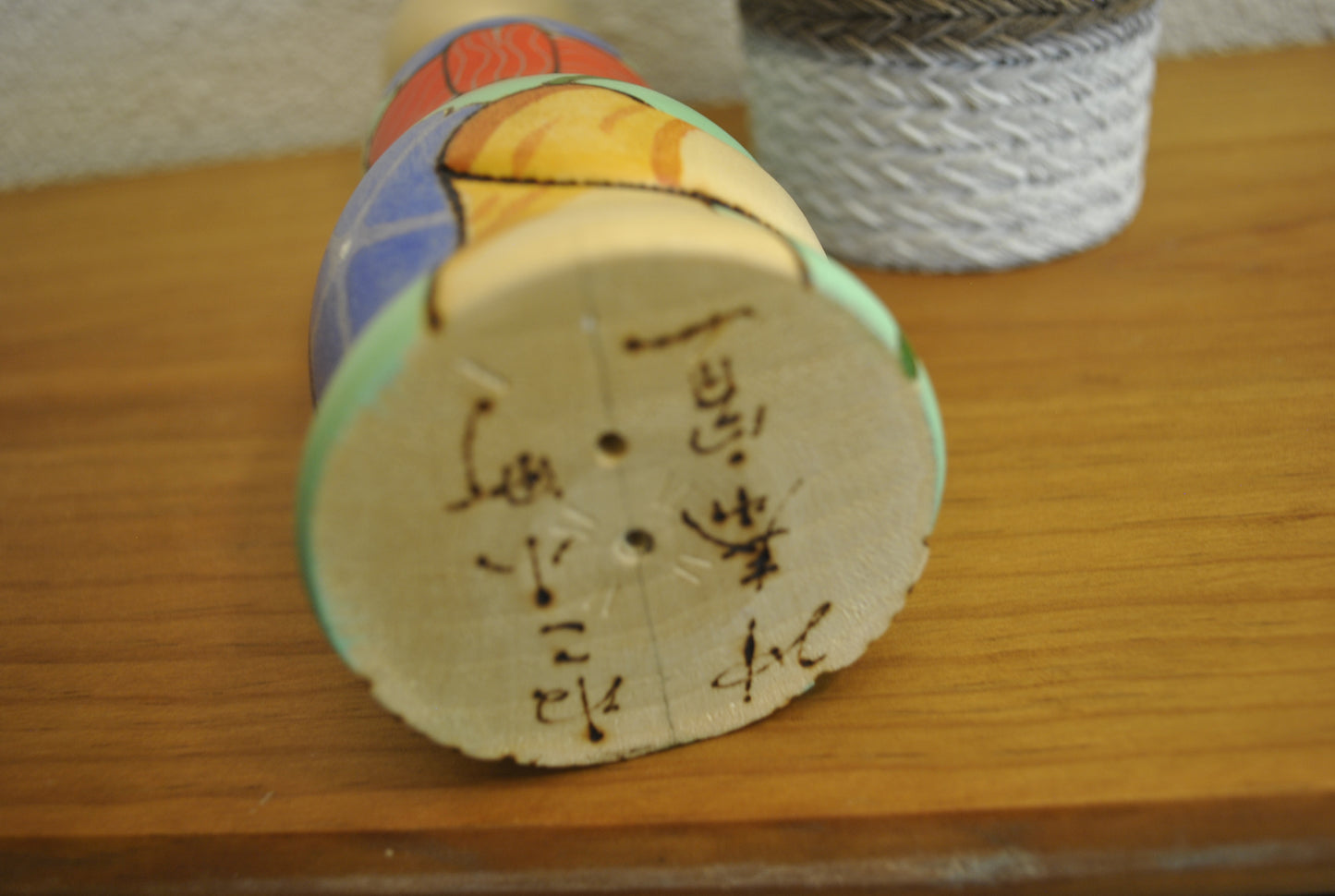 Unique Neko Kokeshi made by Oki Yasunobu (1955-)