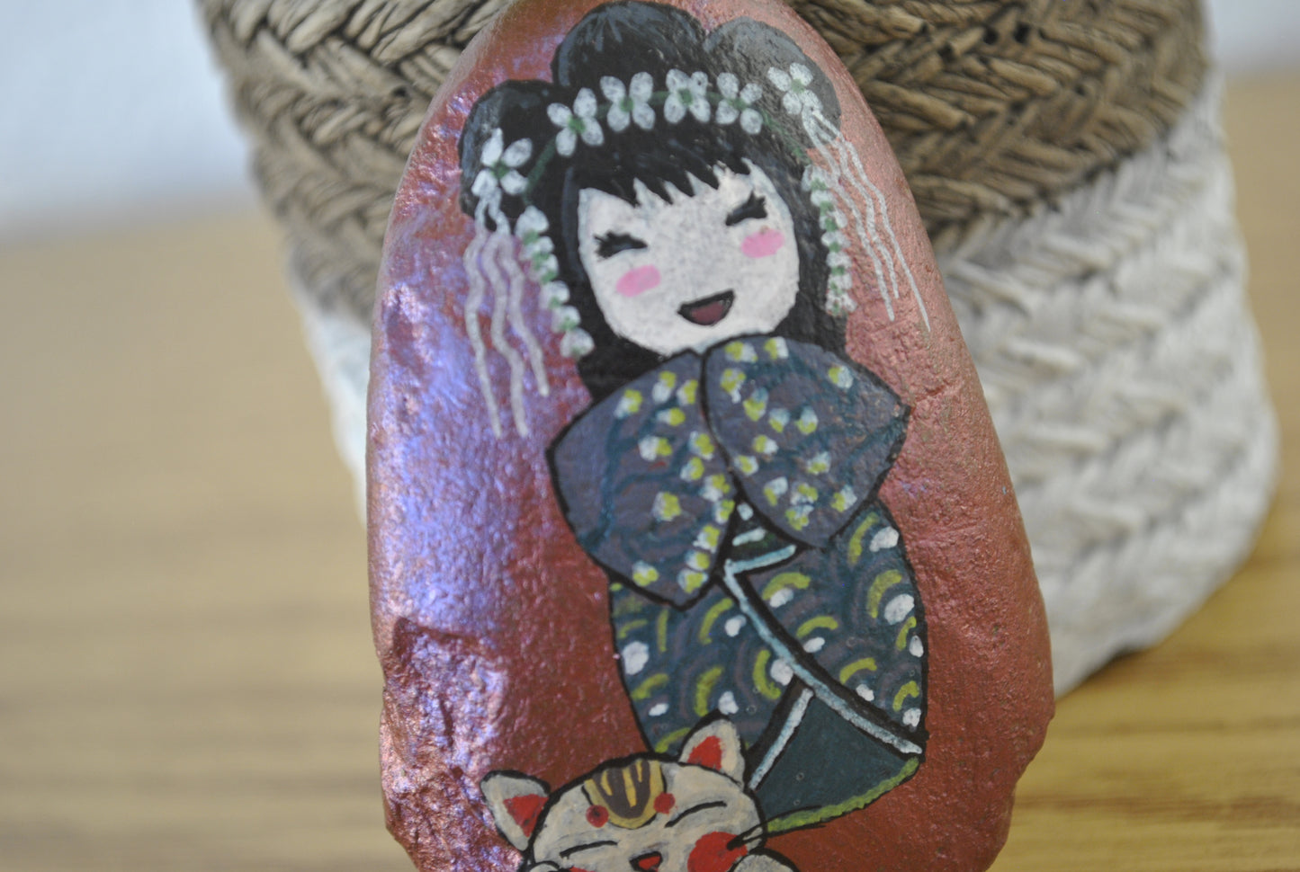 Kokeshi rock painting - Made by Adi Zozor