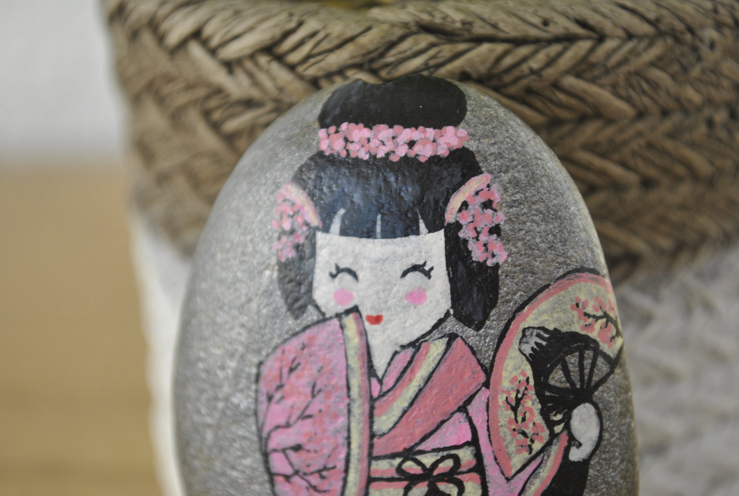 Kokeshi rock painting - Made by Adi Zozor