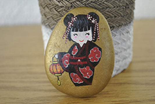 Kokeshi rock painting - Made by Adi Zozor