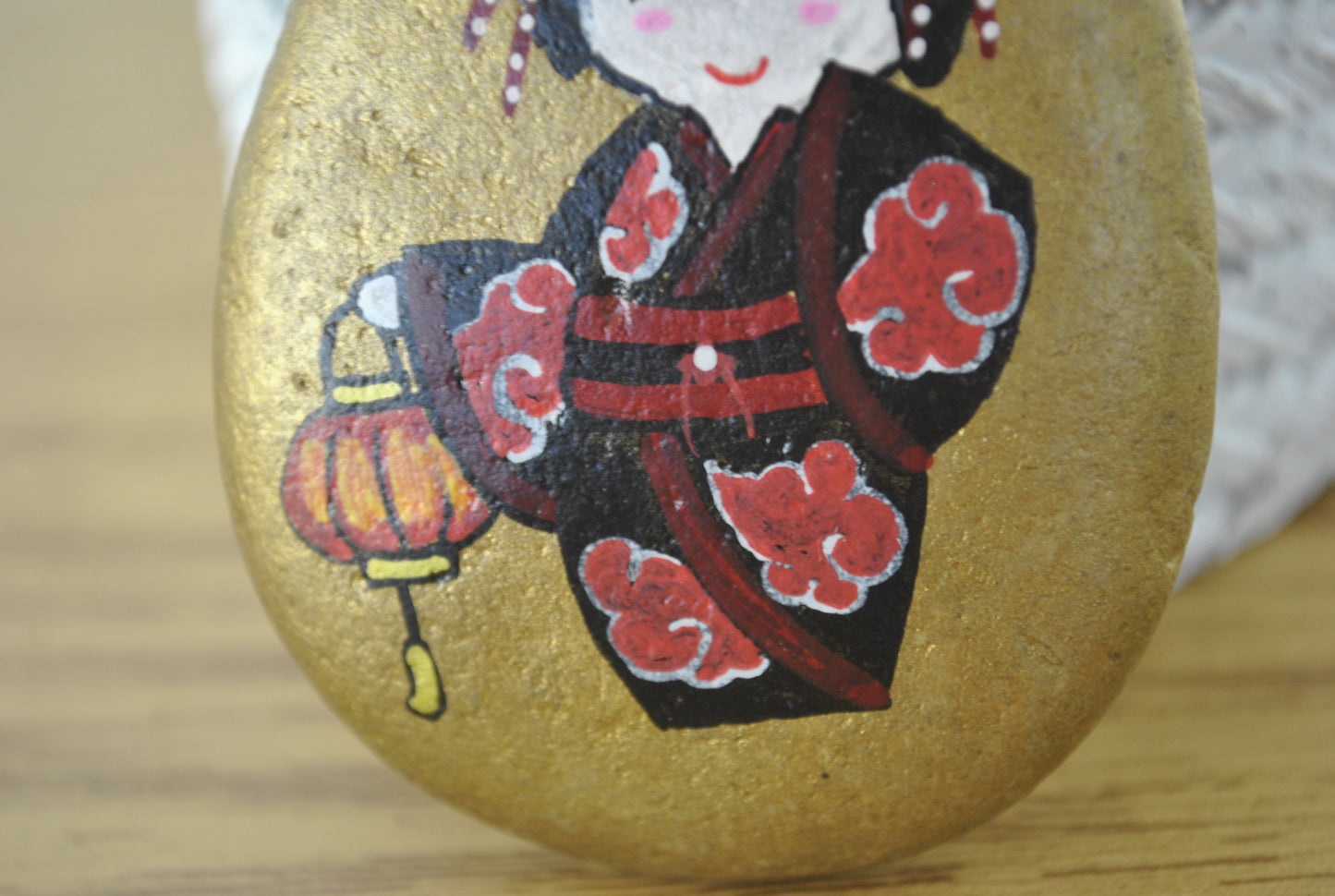 Kokeshi rock painting - Made by Adi Zozor