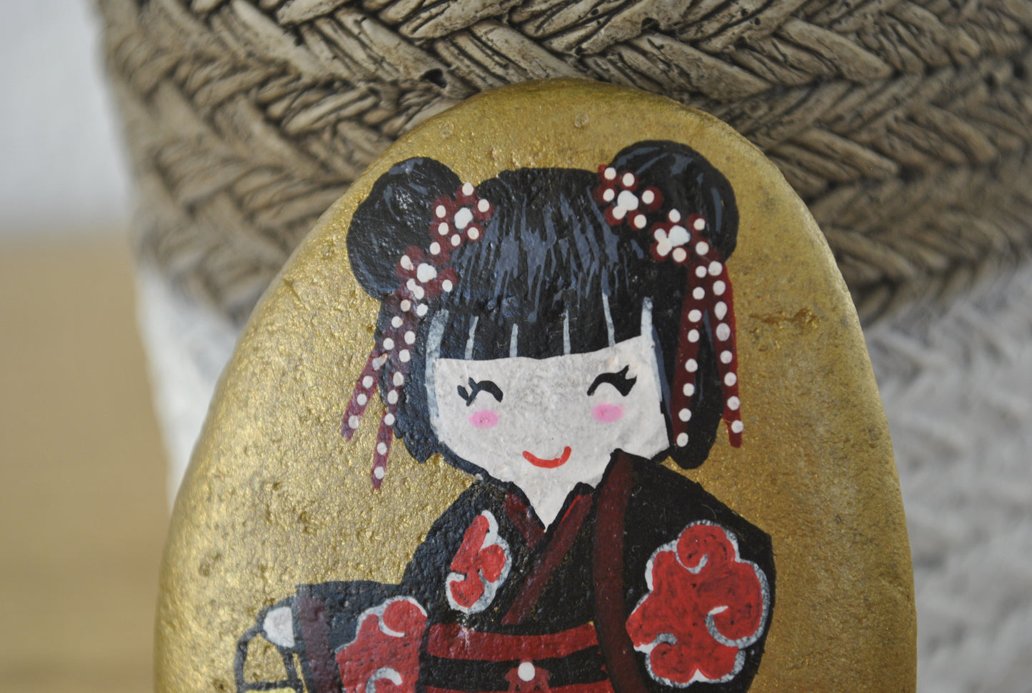 Kokeshi rock painting - Made by Adi Zozor