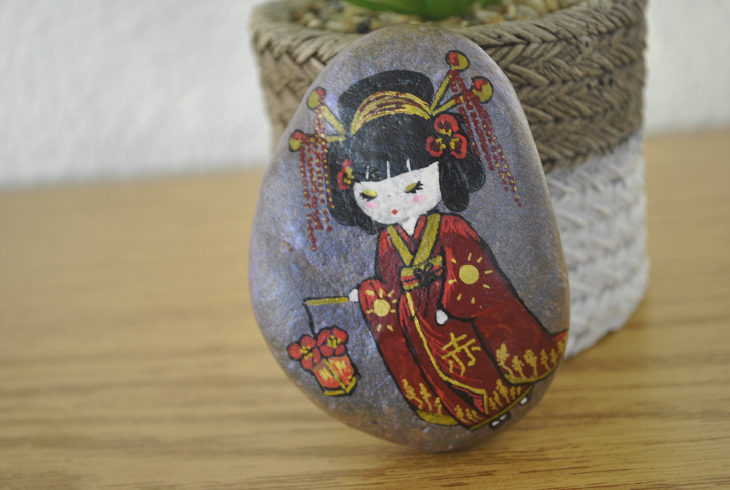 Kokeshi rock painting - Made by Adi Zozor