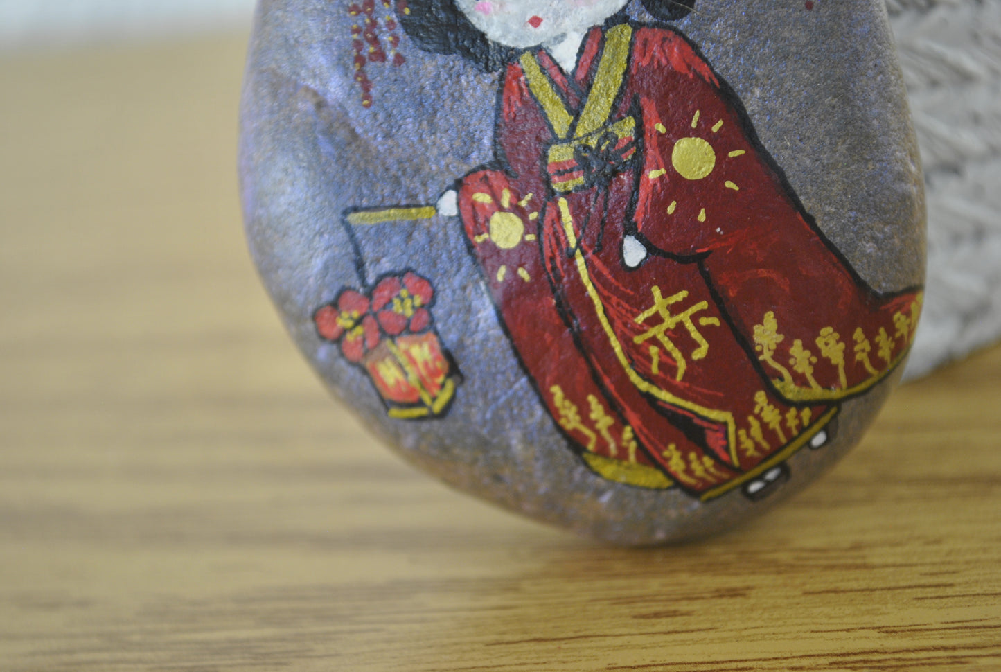 Kokeshi rock painting - Made by Adi Zozor