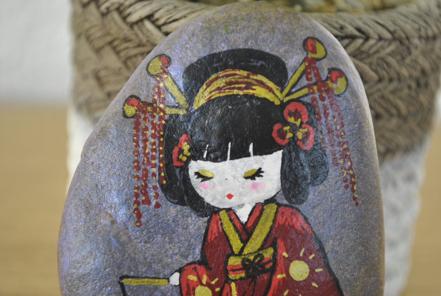 Kokeshi rock painting - Made by Adi Zozor