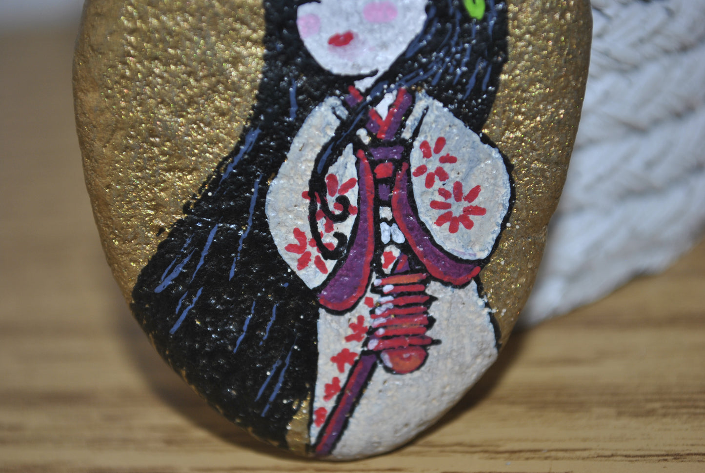 Kokeshi rock painting - Made by Adi Zozor