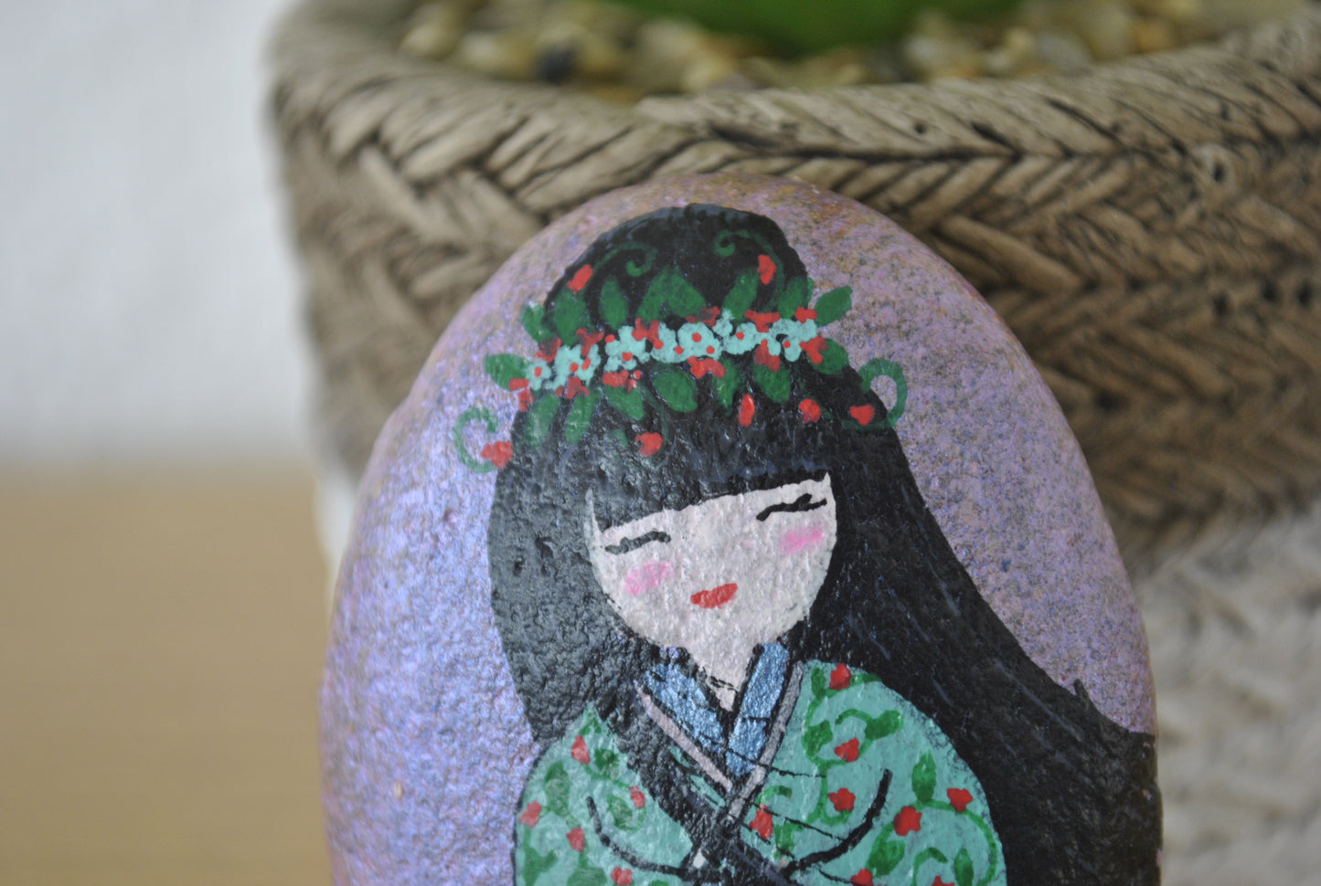 Kokeshi rock painting - Made by Adi Zozor