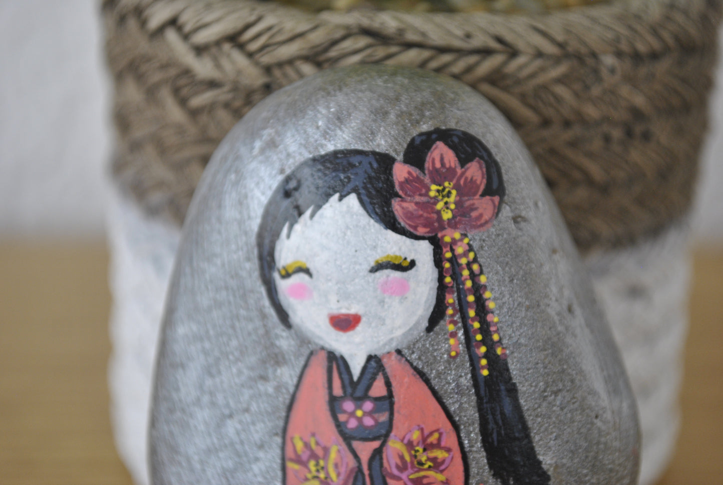 Kokeshi rock painting - Made by Adi Zozor